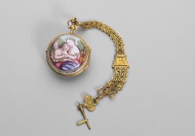 图片[4]-Gilt bronze pocket watch with painted enamels, London, 18th century-China Archive